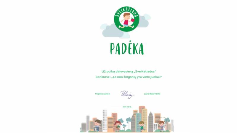 Padėka - 10000 žingsnių